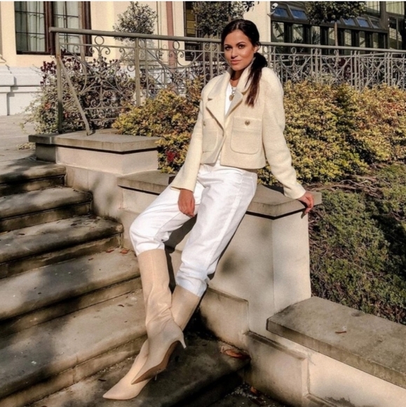 NWT Zara * Textured Cropped Blazer size XL XXL - Picture 7 of 16